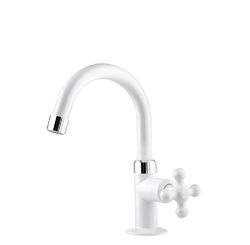 Torneira de Mesa Bica Alta Marujá para Banheiro Branco 1130702 - Viqua