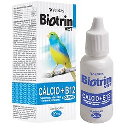 Biotrin Cálcio + B12 Solúvel 20 ml - Vetbras