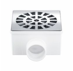 Ralo Quadrado Seco com Grelha 100 x 40 mm Cromado - Herc