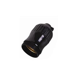 Soquete de Nylon sem Chave com Borne Latão 2 A 250 V Preto - Ilumi