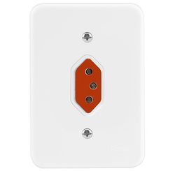 Tomada Pollar 2 P+T 20 A com Placa Vermelha e Branca - Radial
