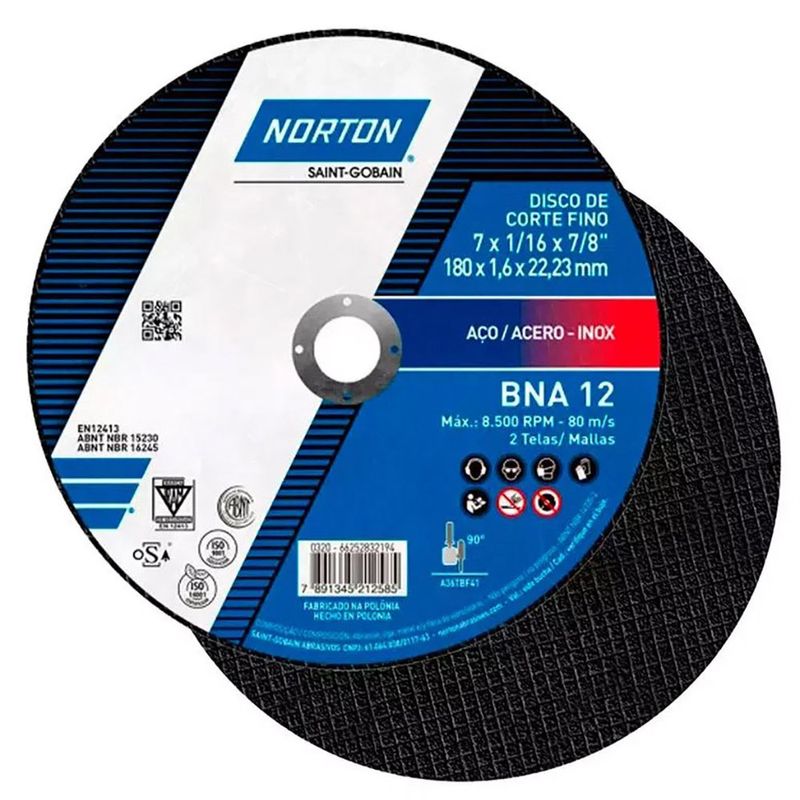 DISCO-NORTON-CORTE-INOX-FERRO-BNA-12-7X16X22-FIN