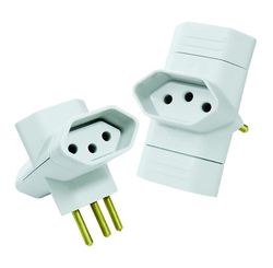 Plugue 3 Saídas 2 P+T 10 A Branco - Radial