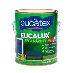 Tinta Eucalux Seca Rápido Esmalte Brilhante Premium 3,6 L Preto Fosco - Eucatex
