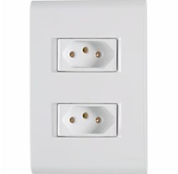 Conjunto 4 x 2 com 2 Tomadas Liz 2 P+T 20 A 250 V Branco - Tramontina