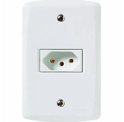 Conjunto com 1 Tomada 2 P+T Lux 20 A 250 V 4 x 2 Branco - Tramontina