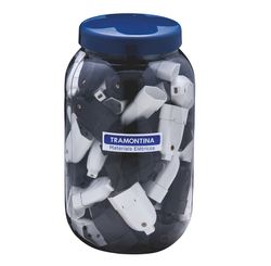 Plugue Fêmea 2 P 10 A 250 V Pote Grande com 66 Unidades Preto e Branco - Tramontina
