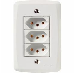 Conjunto com 3 Tomadas Lux 2 P+T 10 A 250 V Branco - Tramontina