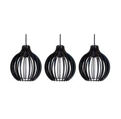Pendente Bally Triplo P 18 x 20 Preto Fosco - Artiflex