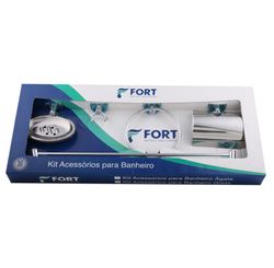 Kit Acessórios para Banheiro Ágata 5 Peças Inox 2000 - Fort Metais
