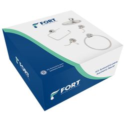 Kit Acessórios para Banheiro Nácar 5 Peças Inox 1900 - Fort Metais