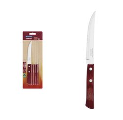Conjunto de Facas para Churrasco em Aço Inox com Cabo Vermelho Polywood 6 Peças 5" - Tramontina
