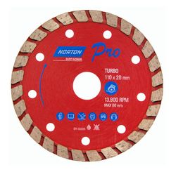 Disco de Corte Diamantado Turbo Profissional 110 mm - Norton