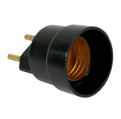 Soquete de Nylon Bipolar com Pino Maciço 150 W 250 V Preto - Ilumi