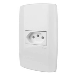 Tomada Slim Simples Horizontal 10 A - Ilumi