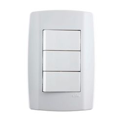 Interruptor Slim 3 Teclas Simples Horizontal 10 A - Ilumi