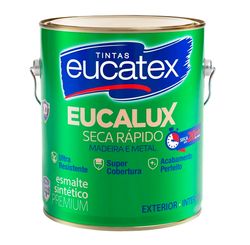 Tinta Eucalux Seca Rápido Esmalte Brilhante Premium 3,6 L Preto - Eucatex