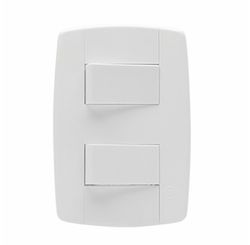 Interruptor Lev 2 Teclas Simples com Placa 10 A 4 x 2 - Ilumi