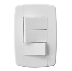 Interruptor Lev 3 Teclas Simples com Placa 10 A 4 x 2 - Ilumi
