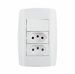 Interruptor Slim 1 Tecla Simples + 2 Tomadas 10 A - Ilumi
