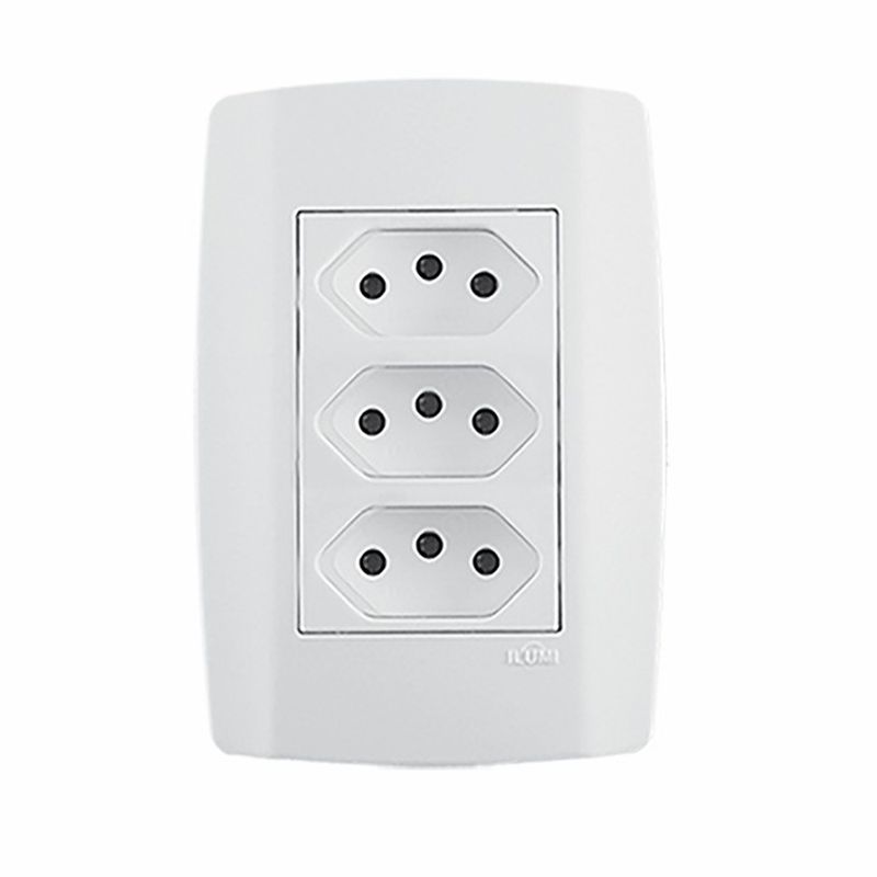 TOMADA-ILUMI-SLIM-MONOB-TRIPLA-10A-C-PLACA-4-X-2