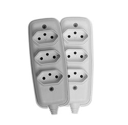 Tomada Tripla de 3 Tomadas 2 P+T 10 A Branco - Ilumi