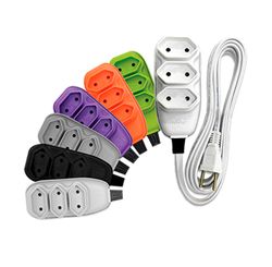 Extensão Compacta 2 P Bipolar com Cordão Paralelo 10 A 250 V 5 m Branco - Ilumi