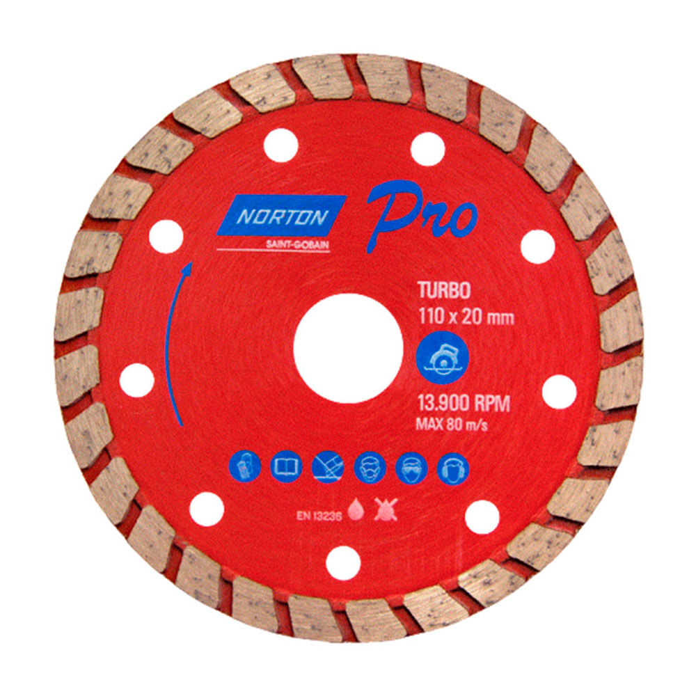 Encontraproduto.com.br - Disco Diamantado 110mmx20mm Turbo - Norton