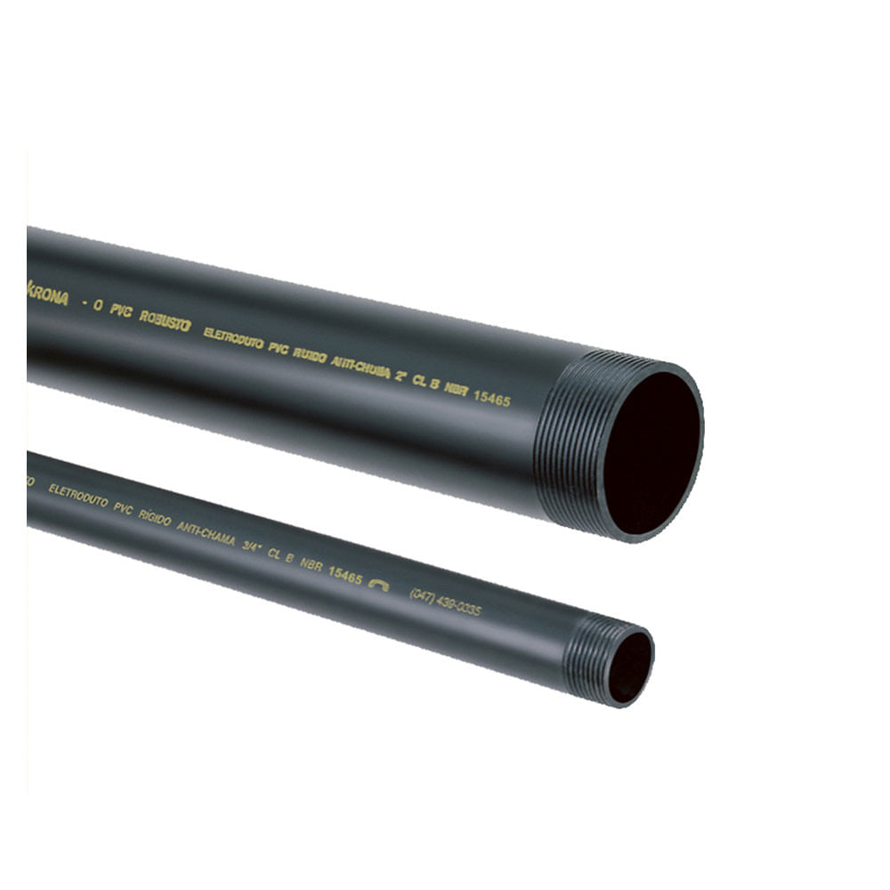 Tubo Eletroduto de PVC Rígido Roscável – 3 metros 1.1/4" - Krona